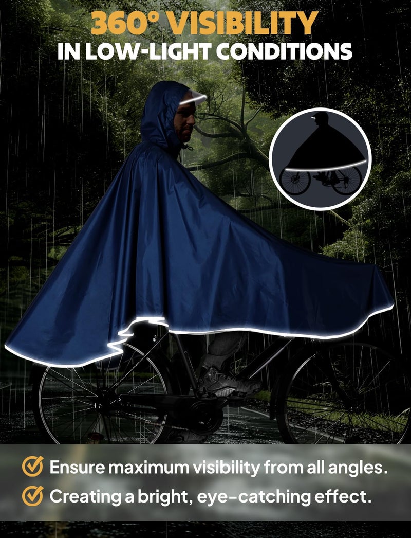 ANYOO Waterproof Rain Poncho Bike Bicycle Rain Capes Lightweight Compact Reusable for Adults - Image 5